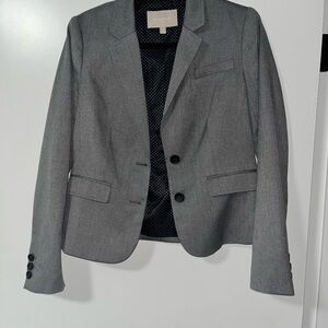 Banana Republic Gray Blazer with Polka Dot Interior